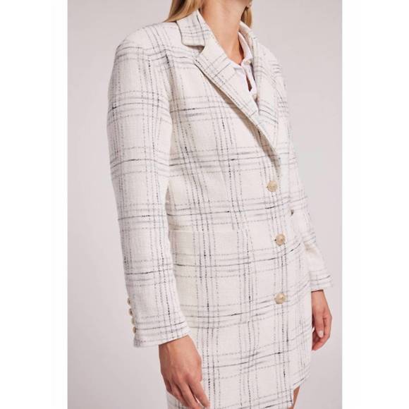 NEW GENERATION LOVE peggy tweed car coat in ivory - Picture 5 of 5